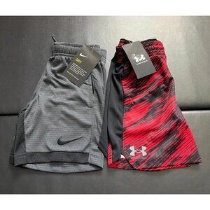 NWT Nike / Under Armour Athletic Shorts Set Boys Size 4